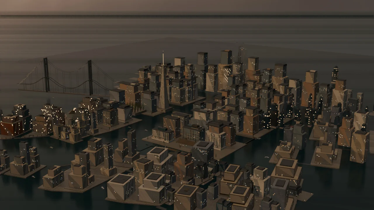 Poster: current v49 city. Video: original v46 world flight.