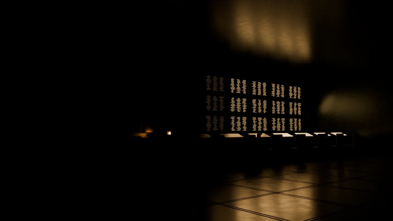 Earlier v44 command-room study. The room was subsequently placed in the v46 tower and retained.